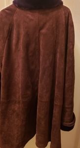 Brown Leather Shearling Coat